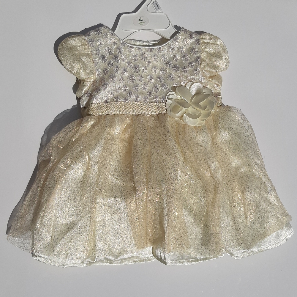 George Gold/White Shimmer Dress 6-9 Months - Picture 1 of 6